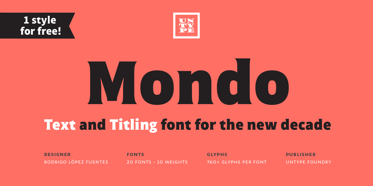 Ejemplo de fuente Mondo Bold Italic